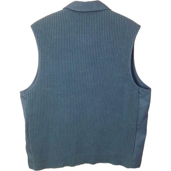 Alfred Dunner Floral Embroidered Cotton Ramie Rib-Knit Vest -16 Zipper Collar - Picture 8 of 10